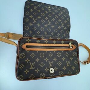 Louis Vuitton Monogram Tan and Brown Messenger Bag
